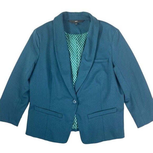 Mossimo Teal Knit Jersey Jacket Blazer Modern Day to Night Office Soft XXL - Picture 1 of 14